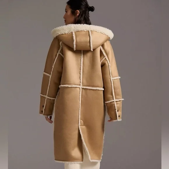 ANTHROPOLOGIE Pilcro Reversible Sherpa Coat - Picture 6 of 11